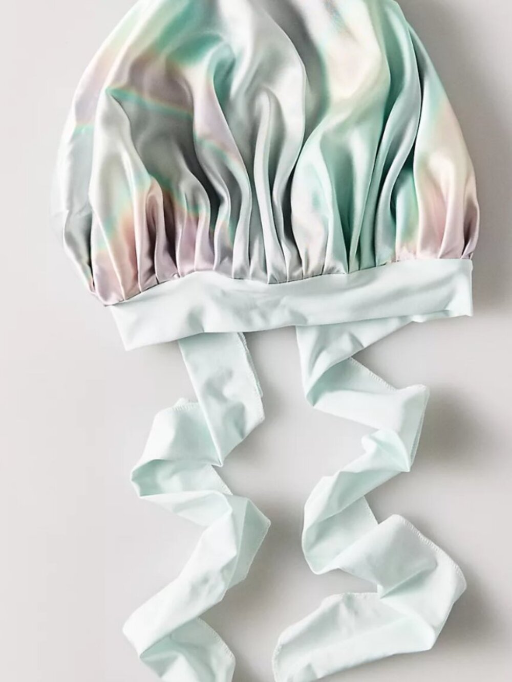 Kitsch Satin Sleep Bonnet Pastel Tie Dye Wide Tie Band NWOT